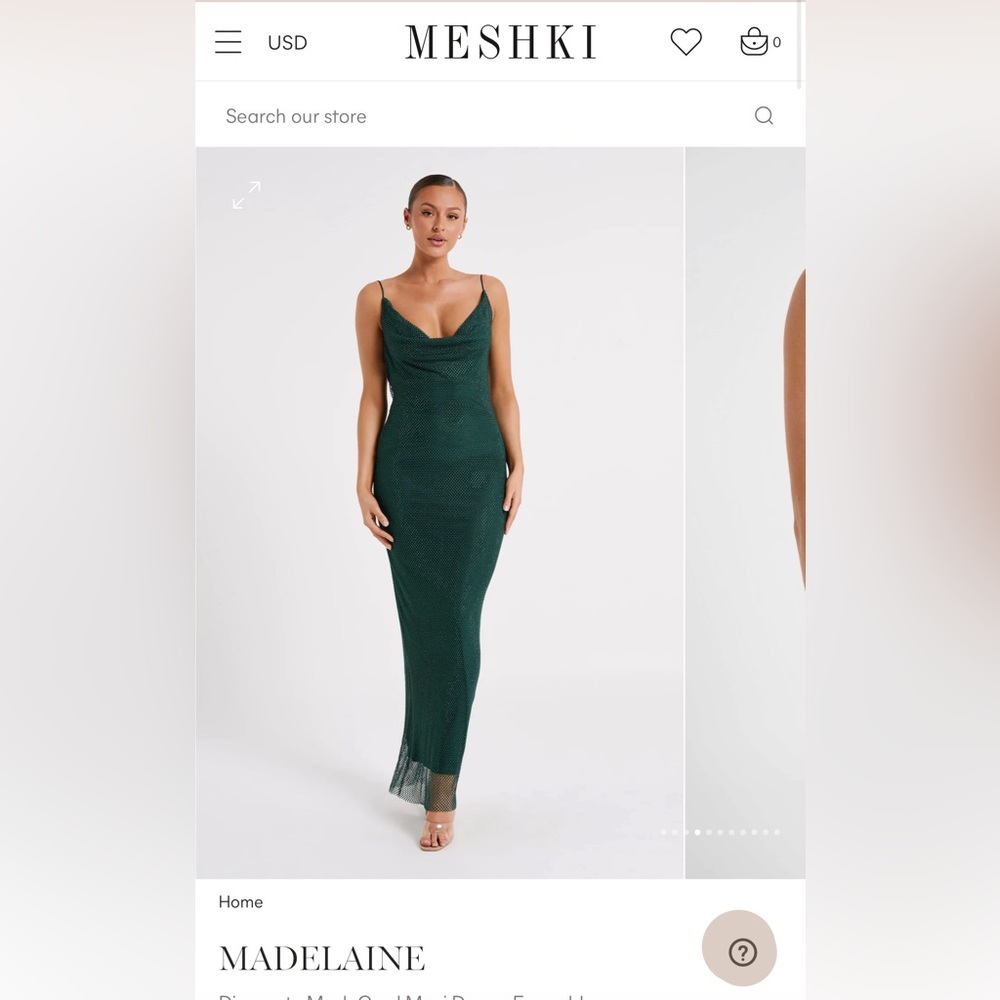 Meshki Madeline Dress - Emerald Green